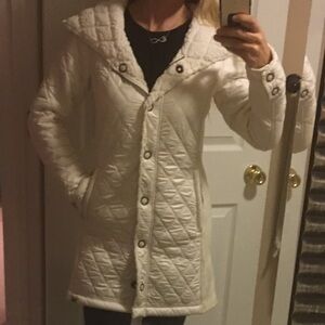 Prana White Quilted Jacket